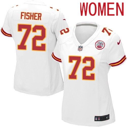 Women Kansas City Chiefs 72 Eric Fisher Nike White Player Game NFL Jersey